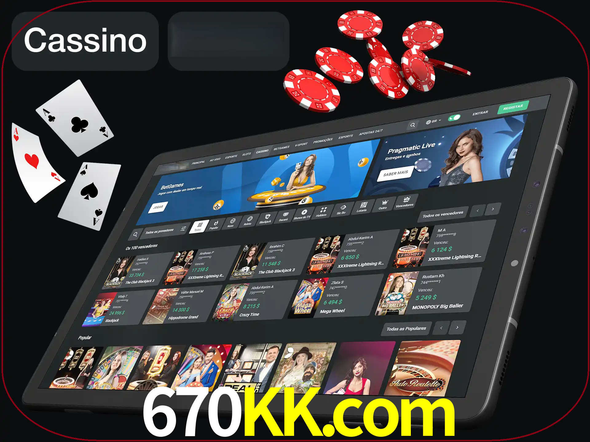 Jogue vários jogos de cassino em nosso cassino.