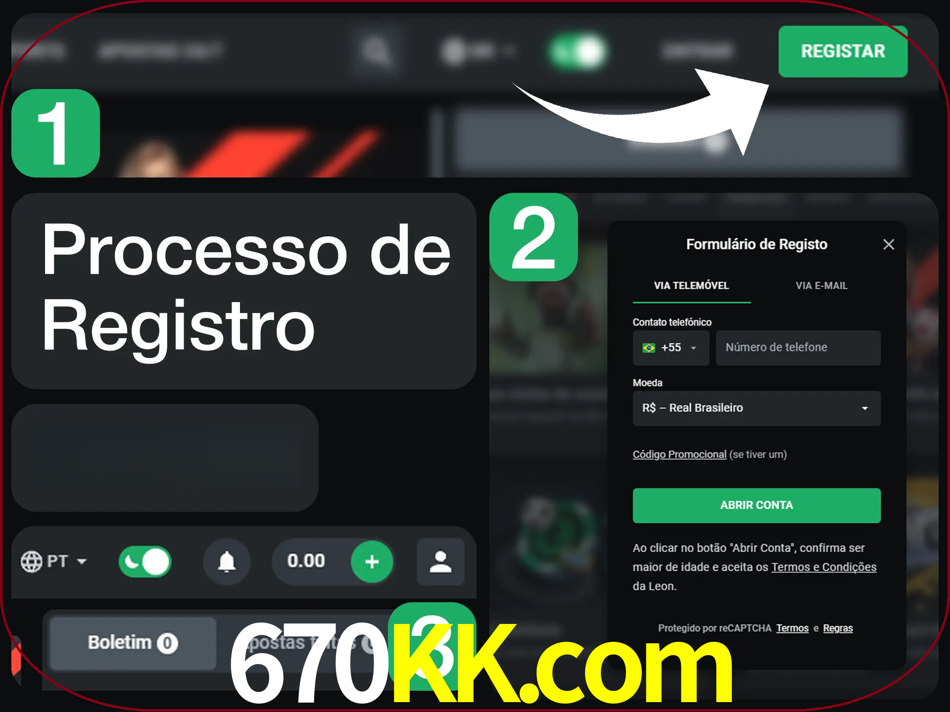 O processo de registro na LeonBet é simples.